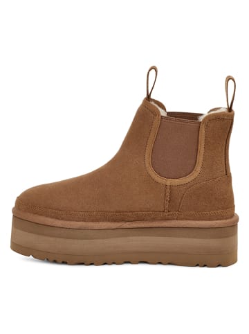 UGG Chelseaboots met lamsvacht "W Neumel Platform Chelsea" lichtbruin