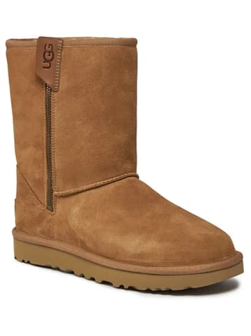 UGG Boots met lamsvacht "Classic Short Bailey Zip" lichtbruin