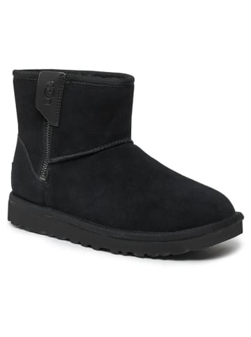 UGG Lammfell-Boots "Classic Mini Bailey Zip" in Schwarz