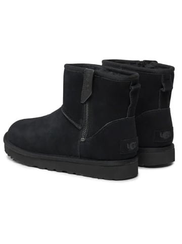 UGG Boots met lamsvacht "Classic Mini Bailey Zip" zwart