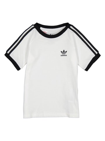 adidas Koszulka "3 Stripes" w kolorze biało-czarnym