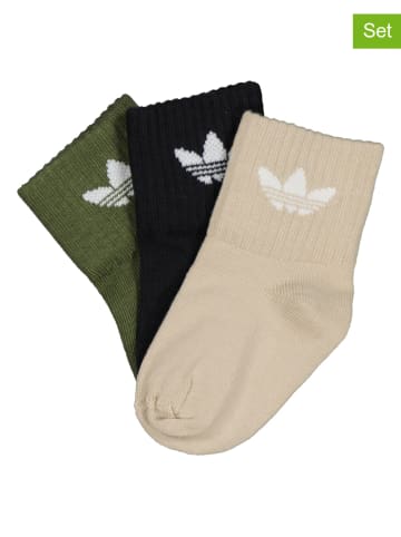adidas 3-delige set: sokken groen/beige/zwart