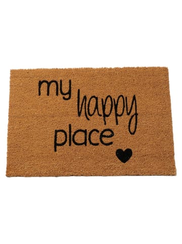 Boltze Deurmat "Happy place" lichtbruin - (L)40 x (B)60 cm