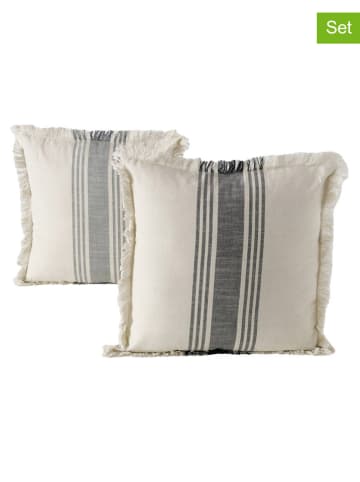 Boltze 2er-Set: Kissen "Kaista" in Weiß - (L)45 x (B)45 cm