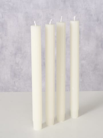 Boltze 4er-Set: Stabkerzen "Classic" in Creme