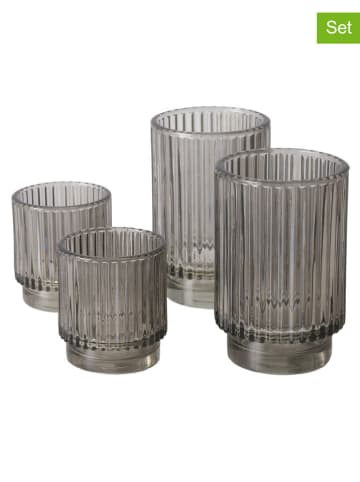 Boltze 2er-Set: Windlichter ''Buna'' in Grau