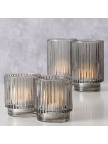 Boltze 2er-Set: Windlichter ''Buna'' in Grau