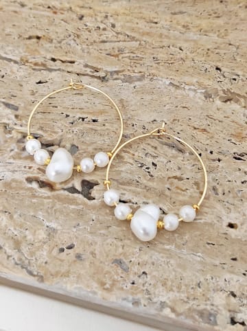 Nakkash Vergold. Creolen mit Zierperlen