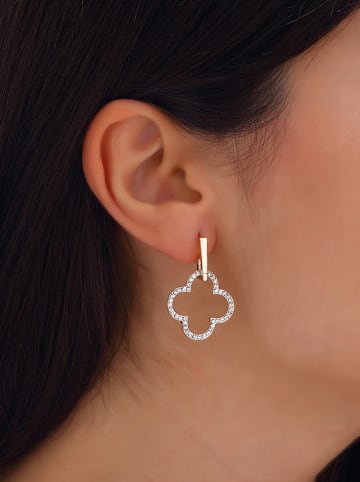 Luja Bijoux Pozłacane kolczyki-wkrętki z cyrkoniami