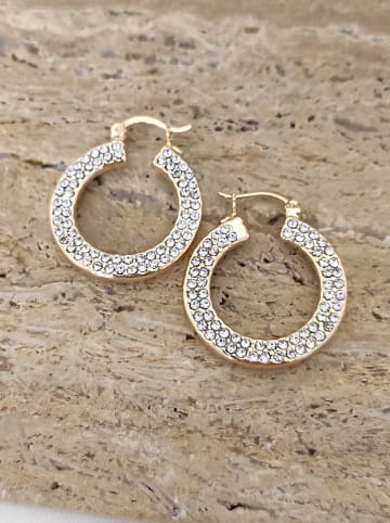 Nakkash Vergulde creolen met zirkonia