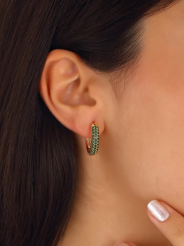 Nakkash Vergold. Creolen mit Zirkonia