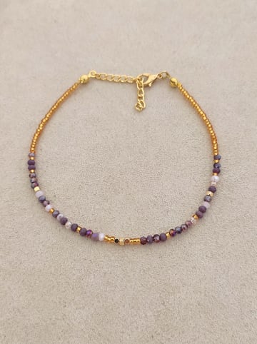 Luja Bijoux Vergulde enkelketting met kristallen