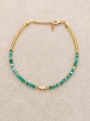 Nakkash Pozłacana bransoletka z kryształami na kostkę