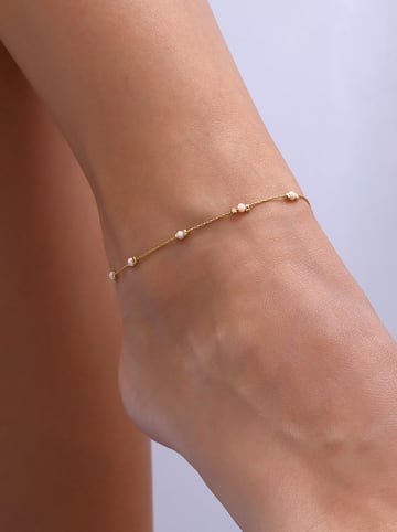 Luja Bijoux Vergold. Fußkettchen mit Kristallen