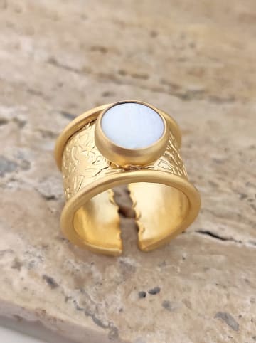 Luja Bijoux Pozłacany pierścionek z agatem