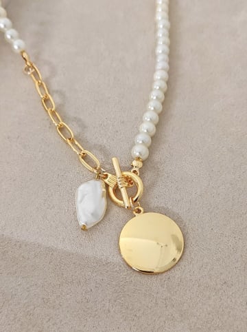 Luja Bijoux Pozłacany naszyjnik z perłami syntetycznymi