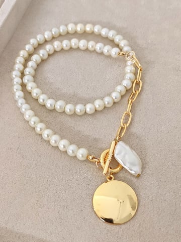 Luja Bijoux Pozłacany naszyjnik z perłami syntetycznymi