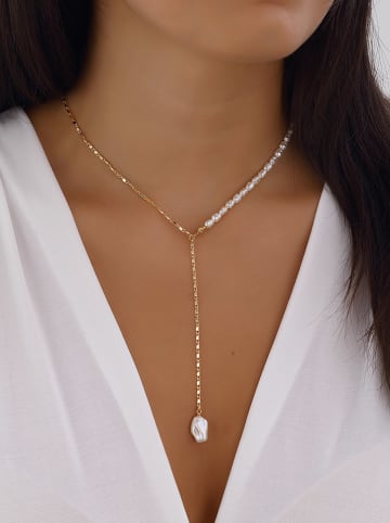 Luja Bijoux Pozłacany naszyjnik z perłami syntetycznymi
