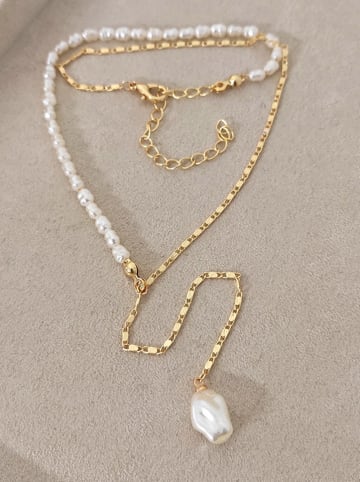 Luja Bijoux Pozłacany naszyjnik z perłami syntetycznymi