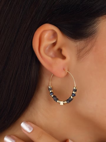 Luja Bijoux Pozłacane kolczyki-kreole z kryształami
