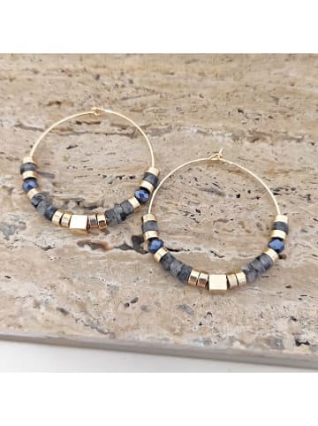 Luja Bijoux Pozłacane kolczyki-kreole z kryształami