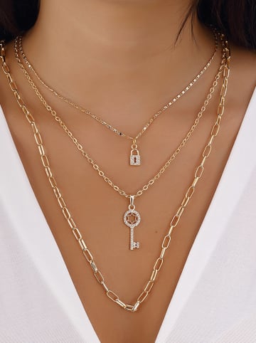 Luja Bijoux Pozłacany naszyjnik z cyrkoniami