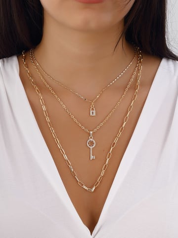 Luja Bijoux Pozłacany naszyjnik z cyrkoniami