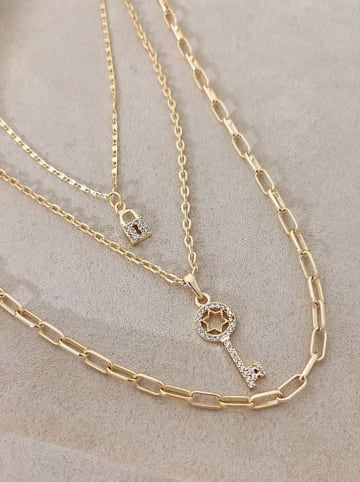 Luja Bijoux Pozłacany naszyjnik z cyrkoniami