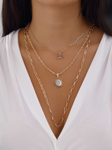 Nakkash Vergold. Halskette mit Zirkonia - (L)50 cm