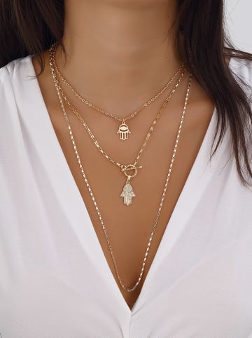 Luja Bijoux Pozłacany naszyjnik z cyrkoniami
