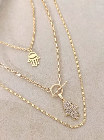 Luja Bijoux Pozłacany naszyjnik z cyrkoniami