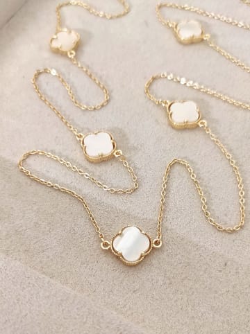 Luja Bijoux Vergulde ketting met parelmoersierelementenen