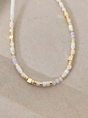 Nakkash Vergold. Halskette mit Variscit-Steinen - (L)42 cm