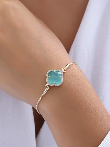 Luja Bijoux Vergold. Armband mit Zirkonia und Katzenaugen-Edelstein