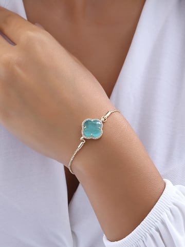 Luja Bijoux Vergold. Armband mit Zirkonia und Katzenaugen-Edelstein