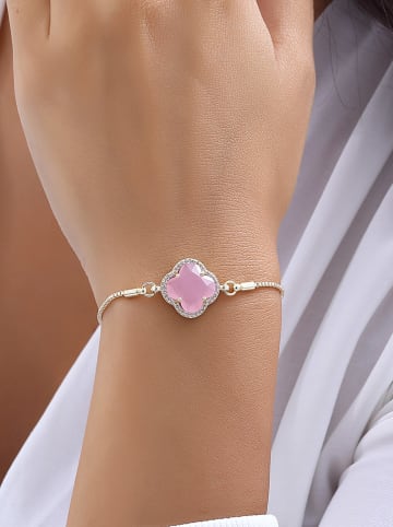 Luja Bijoux Pozłacana bransoletka z cyrkoniami i kamieniem szlachetnym
