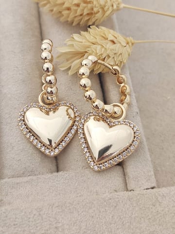 Nakkash Pozłacane kolczyki-kreole z cyrkoniami