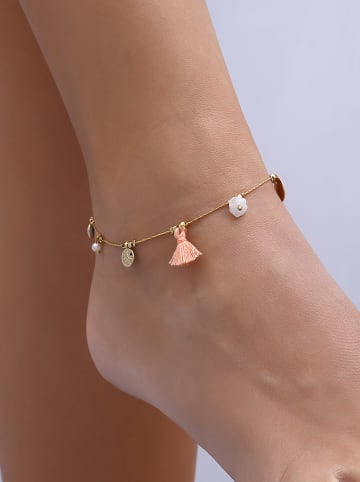 Luja Bijoux Pozłacana bransoletka z elementami ozdobnymi na kostkę