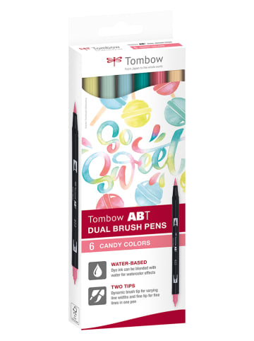 Tombow Fasermaler "ABT Dual Brush Pen - Candy-Farben" - 6 Stück