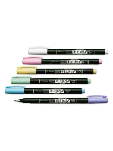 Tombow Fasermaler "Fudenosuke - Pastel for black paper" - 6 Stück