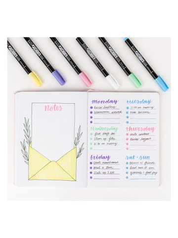 Tombow Fasermaler "Fudenosuke - Pastel for black paper" - 6 Stück