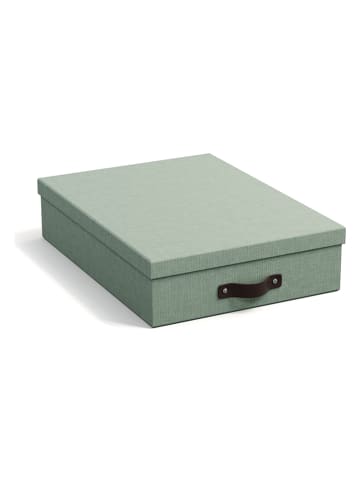 BigsoBox Pudełko "Oskar" w kolorze zielonym na dokumenty - 35 x 26 x 8,5 cm