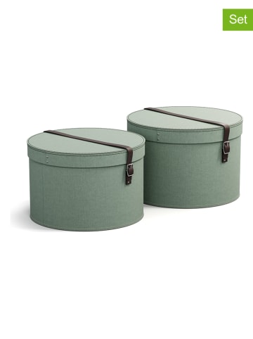 BigsoBox Pudełka (2 szt.) "Rut" w kolorze zielonym