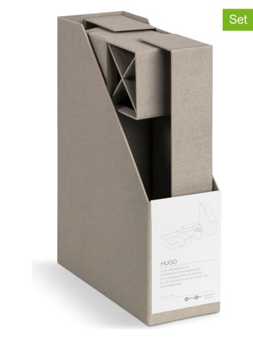 BigsoBox 4-delige set: bureau-organizers "Hugo" beige