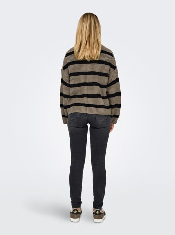 JDY Trui "Justy" taupe/zwart