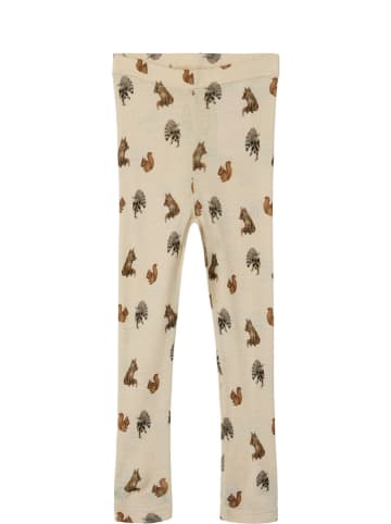 Lil Atelier Woll-Leggings "Nimo" in Beige