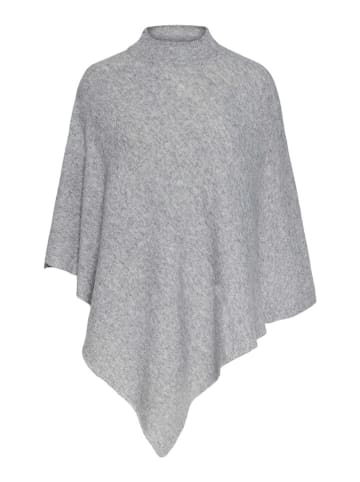 Pieces Poncho "Fortuna" lichtgrijs