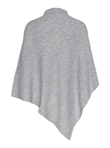 Pieces Poncho "Fortuna" lichtgrijs