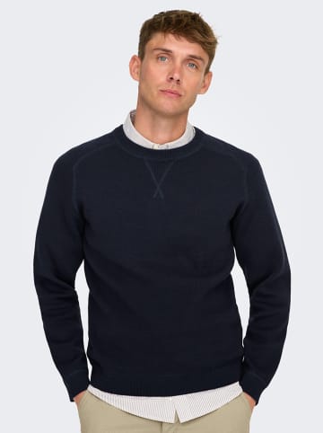 ONLY & SONS Sweter w kolorze granatowym