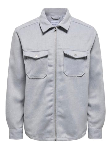 ONLY & SONS Hemdjacke in Hellgrau